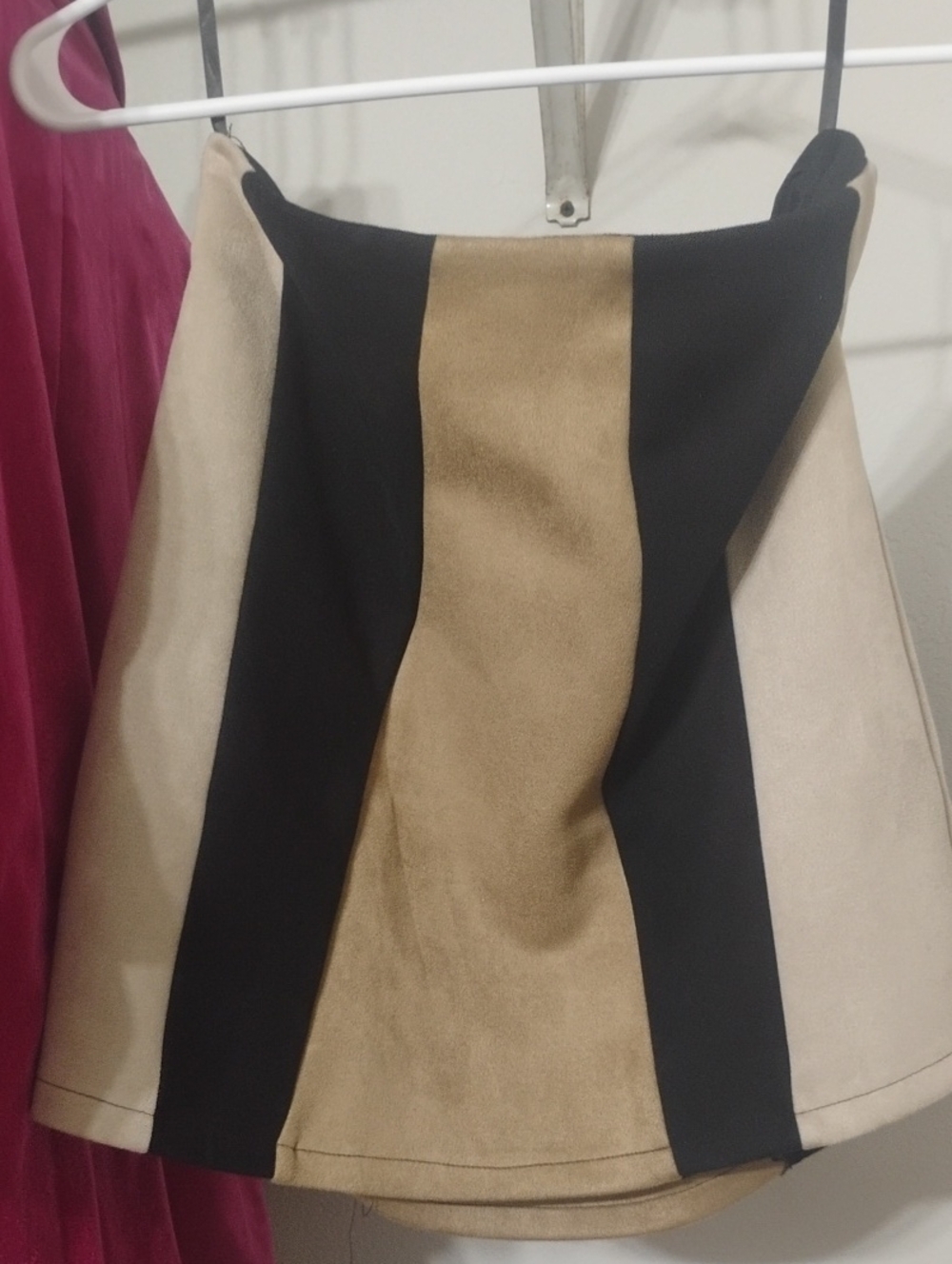 She + Sky Black, Tan & Cream Panel A-Line Skirt Plus 1 Top 2 Bodysuit